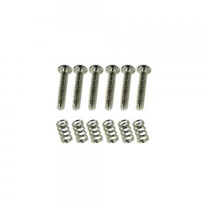 KISSN Kluson Vintage Tremolo Saddle Intonation Screw & Spring Set Nickel