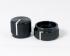 MK-BBG-1146 Concentric Stacked Black Aluminum Knob Top and Bottom