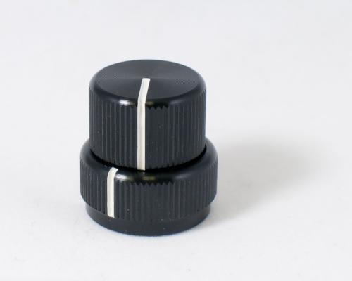 MK-BBG-1146 Concentric Stacked Black Aluminum Knob Top and Bottom
