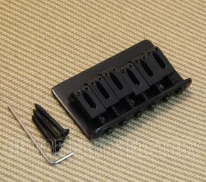 SB-015-B Hardtail Through-Body Guitar Bridge/Modern Saddles Black w/ Mounting Screws