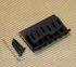 SB-015-B Hardtail Through-Body Guitar Bridge/Modern Saddles Black w/ Mounting Screws