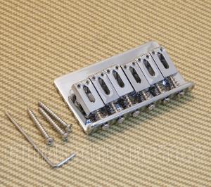 SB-015-C Hardtail Through-Body Guitar Bridge/Modern Saddles Chrome w/ Mounting Screws