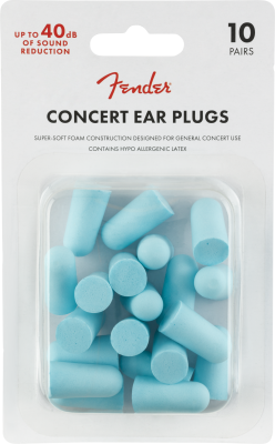 099-0541-004 Fender Concert Ear Plugs (10 Pair) Daphne Blue 0990541004