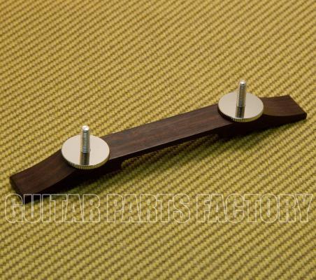 008-0622-200 Genuine Gretsch Rosewood Bridge Base w/ Nickel Wheels & Studs 0080622200