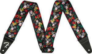 099-0662-019 Fender Ugly Christmas Sweater Guitar Strap Reindeer/Poinsettia 0990662019