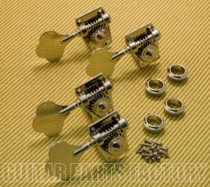 GB400NKLEFT-SET 4-Inline Left-Handed Nickel Bass Tuners w/ Mounting Hardware