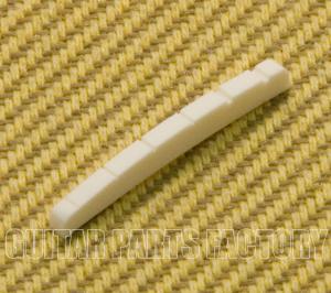 BN-0206-L00 Left Handed Bleached Slotted Guitar Bone Nut Curved Fender Strat/Tele