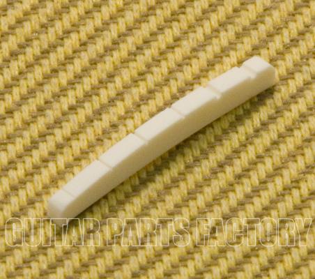BN-0206-L00 Left Handed Bleached Slotted Guitar Bone Nut Curved Fender Strat/Tele