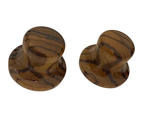 PK-8197-0Z0 Zebra Wood Top Hat Knobs for Guitar/Bass