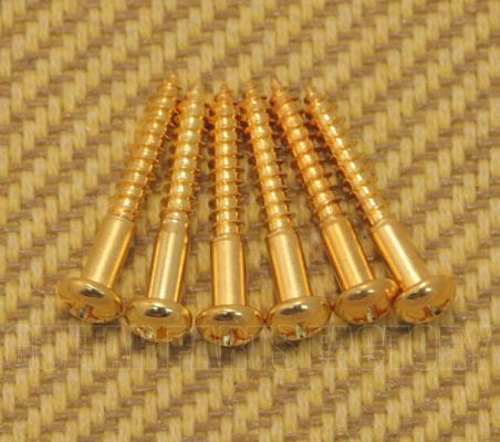 GS-0013-002 (6) Tremolo Mounting Screws For Strat - Gold