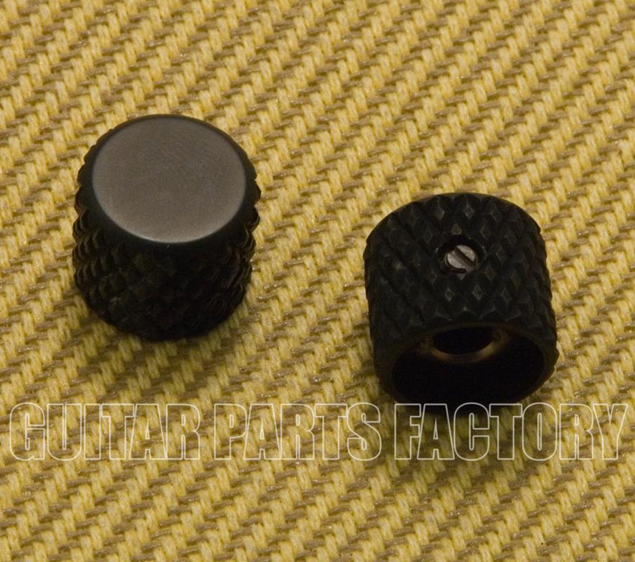 MKWSD71B (2) Black Heavy Knurled Short Barrel Metal Knobs for Solid Shaft