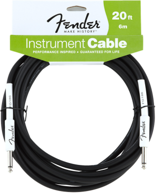 099-0820-048 Genuine Fender Performance Series Instrument Cable, 20', Black 0990820048