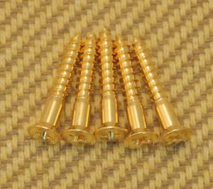 GS-0063-002 (5) Gold Mounting Screws for Tele Guitar Bridge