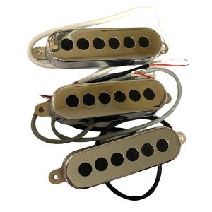 PU-BURNS-SETC Burns Single Coil Alnico V Metal Chrome Guitar Pickup Set