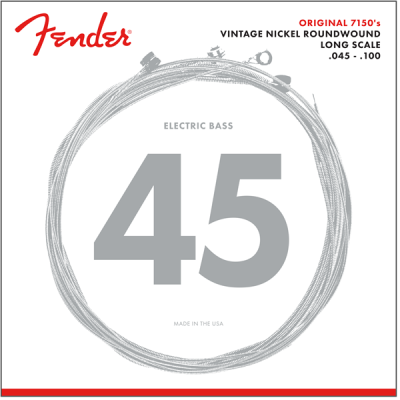 073-7150-405 Fender 7150 Pure Nickel Fender Electric Bass Guitar Strings Original .045-100 0737150405