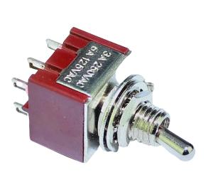 MTS-203-C1 ON-OFF-ON Chrome 6 Pin DPDT Mini Toggle Switch 6MM 