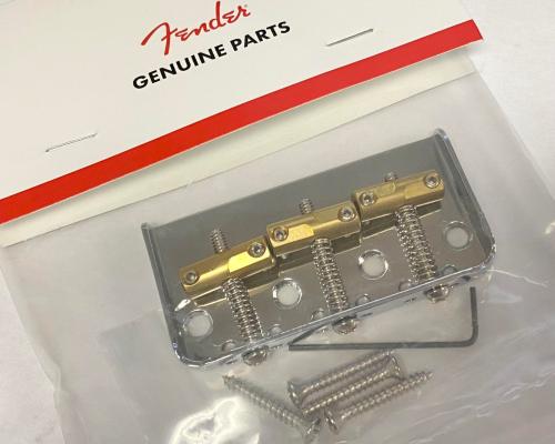 099-0809-000 Fender 3-Saddle Custom "Cut-Off" Vintage-Style Tele Bridge w/ Compensated Brass Saddles 0990809000