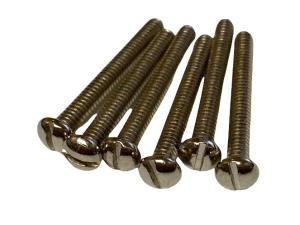 HPHSC-SK-N (6) Slot Head Nickel Humbucking Pickup Screws 3-48 x 1 In