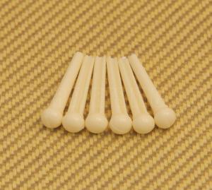 T-3329 (6) Acoustic Guitar Grover Bridge Pins Plain Cream 