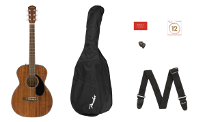  097-0150-422 Fender CC-60S All-Mahogany Acoustic Guitar Concert Pack V2 0970150422