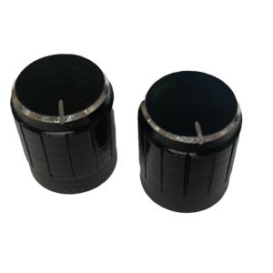 AK-AB (2) Black Aluminum Rotary Amp Knob for 6mm Pot Shafts