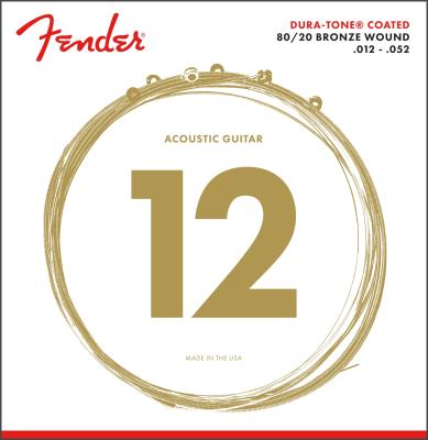 073-0880-303 Fender Dura-Tone Acoustic Guitar Strings 80/20 Coated 12-52 0730880303