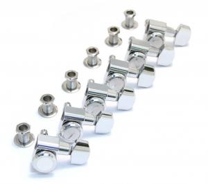 099-0818-100 Genuine Fender Polished Chrome Staggered Locking Guitar Tuners Strat/Tele 0990818100