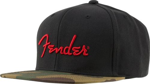 919-0119-000 Fender Guitar Camo Flatbill Hat, Camo, One Size Fits Most 9190119000