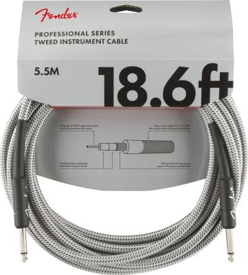 099-0820-069 Fender Professional Series Instrument Cable, 18.6', White Tweed 0990820069