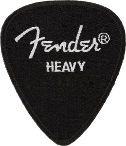 912-2421-109 Fender Guitar Heavy Pick Embroidered Patch Black 9122421109