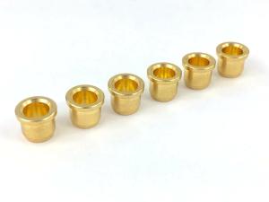 AP-0189-002 (6) Gold Smooth Vintage Style String/Body Ferrules for Tele
