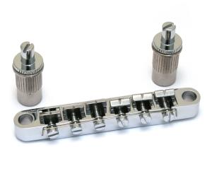 GB-ABRMC Chrome ABR-Style Tune-O-Matic Guitar Bridge Modern Posts