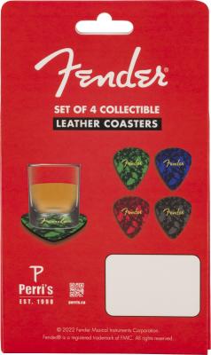 910-6109-000 Fender Guitar Pick Shape Logo Coasters, 4-Pack, Multi-Color 9106109000