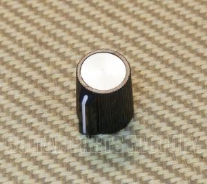 AK-KNB-303 Plastic Amp Knob Black w/ Silver Top Set Screw 1/4"