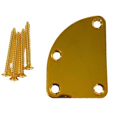 HN-008-G Narrow Gold Deluxe Cutaway Heel 4-Bolt Guitar Neck Plate w/Screws