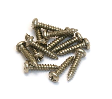 001-9673-049 (12) Genuine Fender Nickel Pan Head Mounting Screws 0019673049