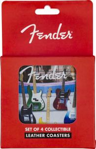 910-6108-000 Fender Guitar Coasters, 4-Pack, Multi-Color Leather 9106108000