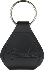 910-6001-606 Fender Guitar Leather Pick Holder Keychain, Black 9106001606