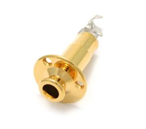 005-1826-044 Gold Stereo Endpin Jack with Flange for Guitar/Bass