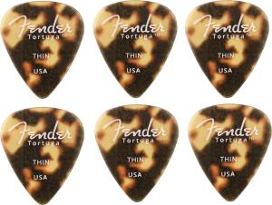 098-0351-125 (6) Fender Tortuga Ultem 351-Shaped Guitar Picks Thin 0980351125 