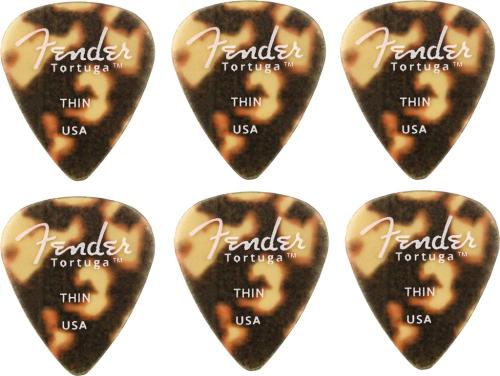 098-0351-125 (6) Fender Tortuga Ultem 351-Shaped Guitar Picks Thin 0980351125 