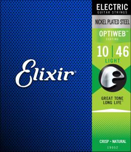 19052 Elixir Electric Guitar Nickel Plated Steel Strings 10-46