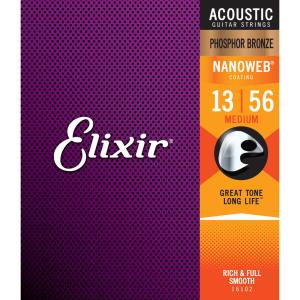 16102 Elixir Nanoweb Phosphor Bronze .013-.056 Medium Acoustic Strings