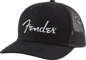 912-2421-100 Fender Silver Thread Logo Snapback Trucker Hat Black 9122421100