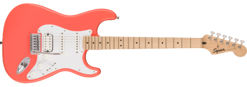 037-3202-511 Fender Squier Sonic Tahitian Coral Maple Fingerboard Stratocaster HSS Guitar 