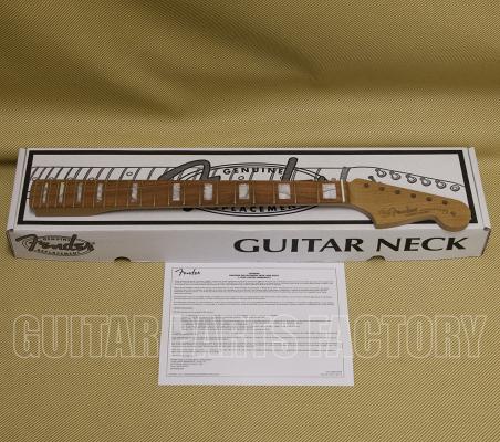 099-2203-920 Genuine Fender Roasted Jazzmaster Neck Block Inlays 22 Medium Jumbo Frets, 9.5" Radius, Modern C Shape 0992203920