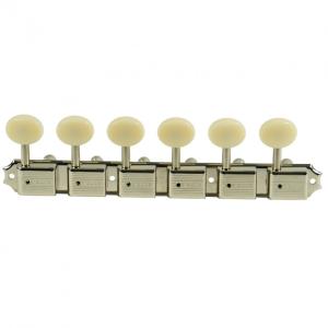 KTS-6BP-NP Kluson Supreme 6 Inline Nickel Tuners on a Plate Plastic Buttons