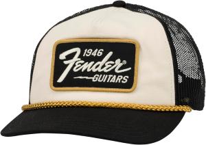 912-2421-201 Fender Guitars 1946 Gold Braid Trim Trucker Hat Cream Black 9122421201