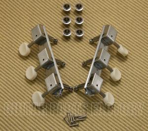 WJ-15IB Chrome Wilkinson Lap Steel Guitar Tuners with Ivoroid Buttons