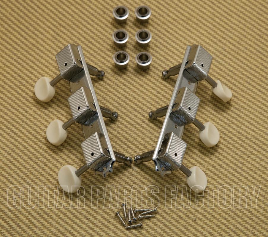 WJ15IB Chrome Wilkinson Lap Steel Guitar Tuners with Ivoroid Buttons
